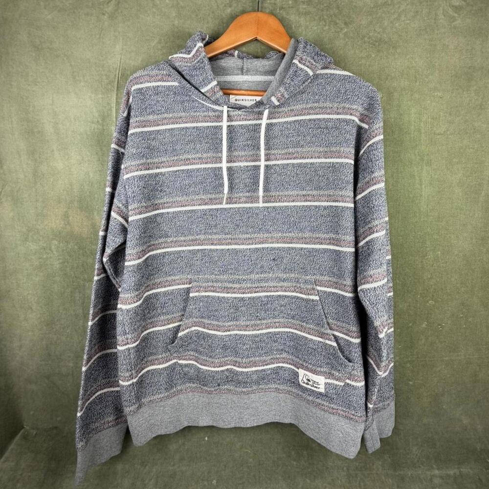 Grey striped Quiksilver hoodie #skater